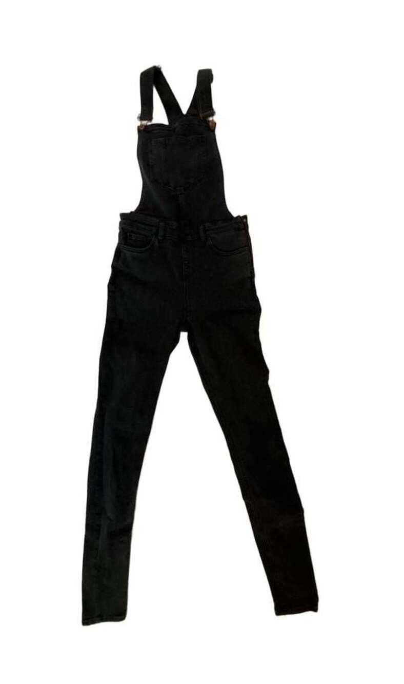 New Look Tall Denim Black Skinny Overalls Size US 8